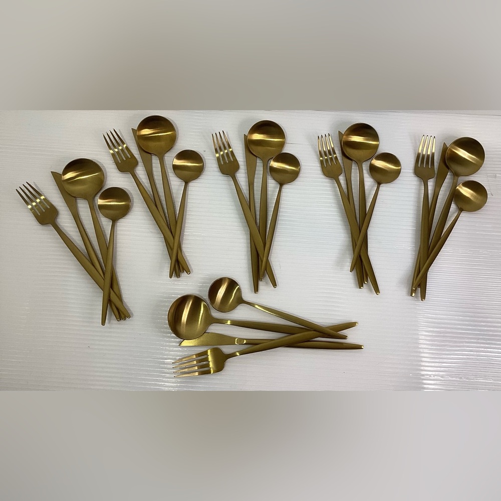 Brass (bronze) flatware Six people Set . 24 pieces. Unbranded